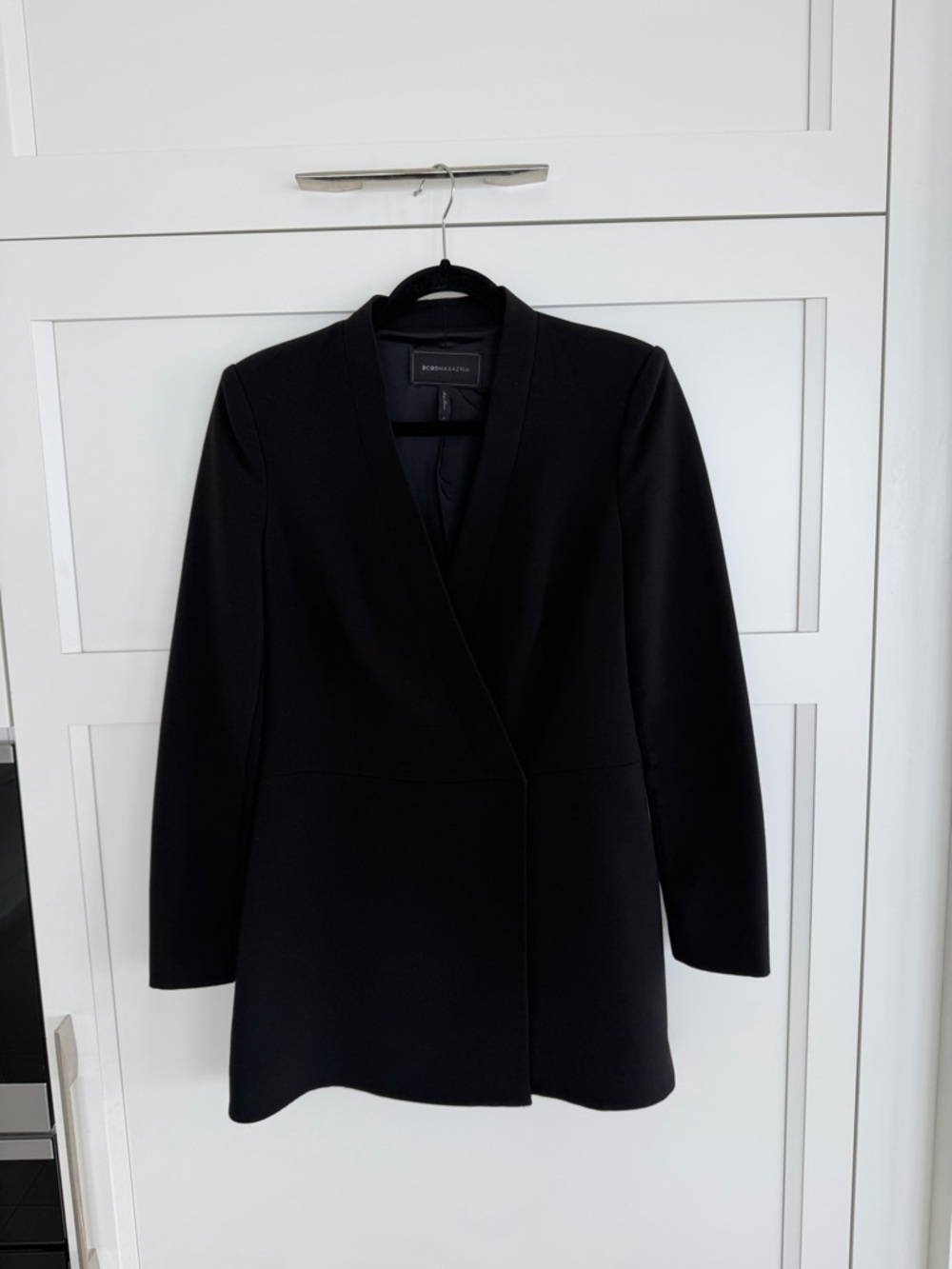 BCBGMaxAzria Wool-Blend Black Women's Blazer Coat